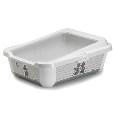 Moderna Trendige Katzentoilette Offen + Rand Katzen Verliebt