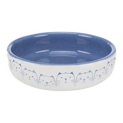 Trixie Futtertrog / Tränke Katze Flachnase Hellblau / Weiss