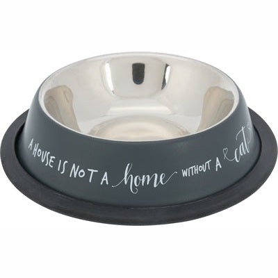 Trixie Katzenfutternapf Edelstahl Rutschfest Grau