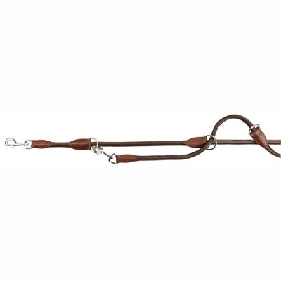Trixie Hundeleine Aktiv Verstellbar Rund Genäht Leder Dunkelbraun