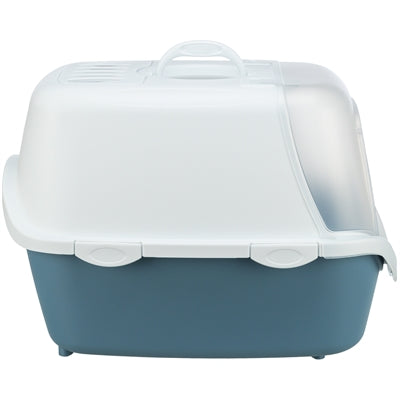 Trixie Katzenklo Vico Open Top Mit Haube Blau Grau / Weiss