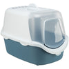 Trixie Katzenklo Vico Open Top Mit Haube Blau Grau / Weiss