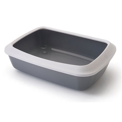 Savic Katzenklo Iriz Mit Rand Kalt Grau / Weiss