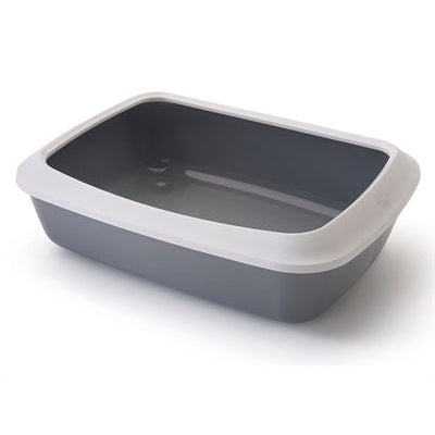 Savic Katzenklo Iriz Mit Rand Kalt Grau / Weiss