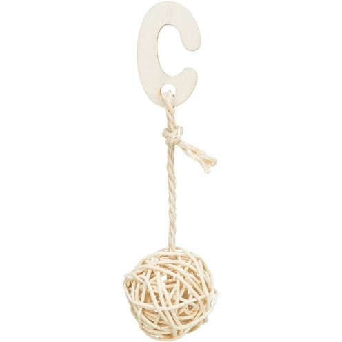 Trixie 3 Rattankugeln Mit Glocke Am Seil Natur