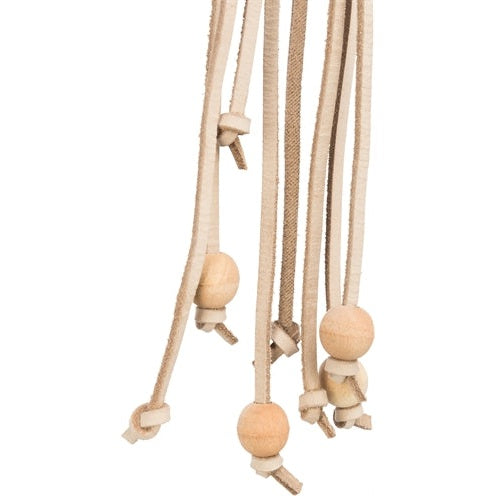 Trixie Schnürsenkel Leder Mit Holzperlen Natur