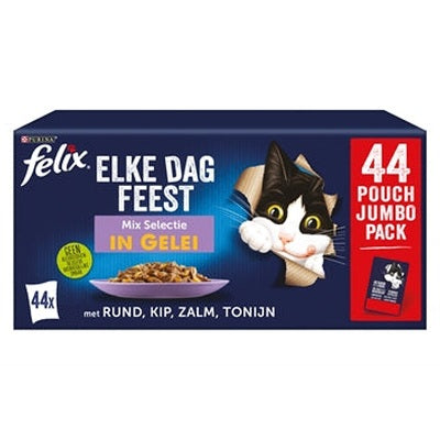 Felix &quot;Every Day Feast&quot; In Gelee-Mix-Box Thunfisch / Lachs / Rind / Huhn
