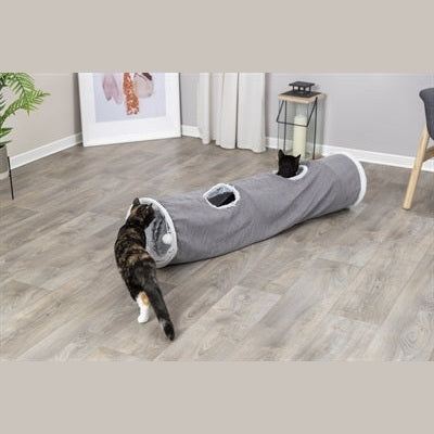 Trixie Katze Spielen Tunnel Harvey Velours / Plüsch Grau