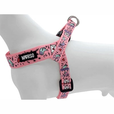 Morso Mini-Hundegeschirr Einstellbar Recyceltes Süsses Zwitschern Rosa
