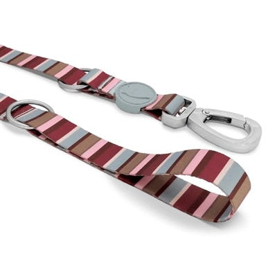 Morso Hundeleine Verstellbar Recycelt Skyline Rot/Rosa