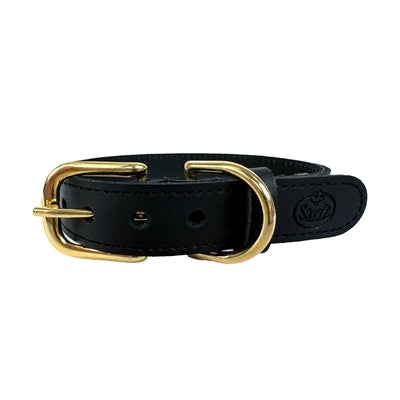 Sazzz Hundehalsband Braveheart Classic Leder Schwarz