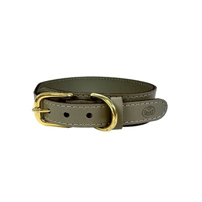 Sazzz Hundehalsband Pionier Klassisches Leder Taupe