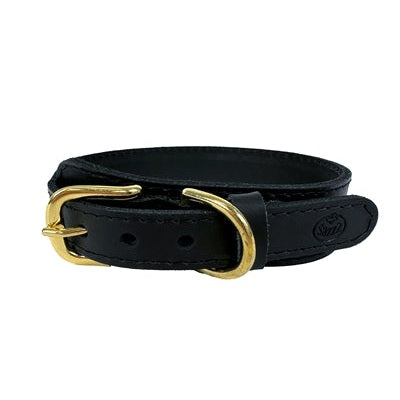 Sazzz Hundehalsband Pioneer Classic Leder Schwarz