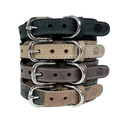 Sazzz Hundehalsband Boho Vintage Leder Camouflage
