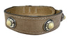 Sazzz Halsband Hund Boho Schatz Stein Vintage Leder Beige