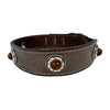 Sazzz Halsband Hund Boho Schatz Stein Vintage Leder Braun