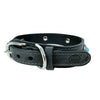 Sazzz Halsband Hund Boho Schatz Stein Vintage Leder Anthrazit