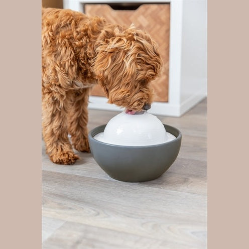 Trixie Vital Dome Trinkbrunnen Keramik Grau/Weiss