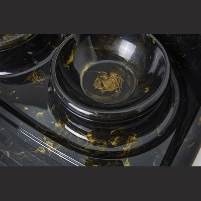 Savic Butler Futter- Und Trinkschale Mit Tablett Marmor Schwarz/Gold