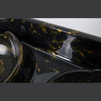 Savic Butler Futter- Und Trinkschale Mit Tablett Marmor Schwarz/Gold